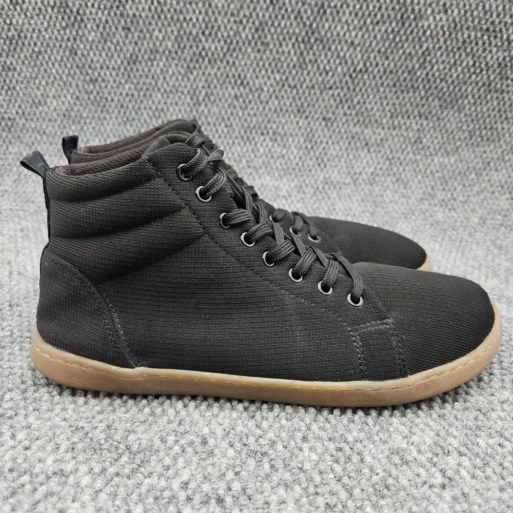 Feelgrounds Men's 12 Black High Top Barefoot Minimalist Zero Drop Sneakers Boots